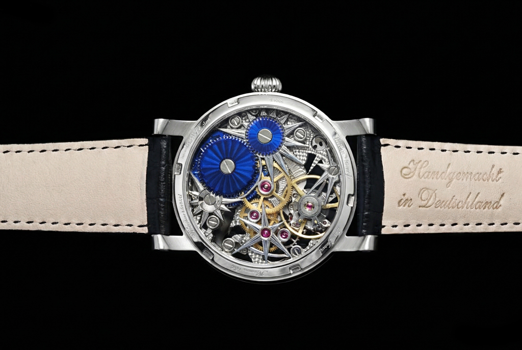 Rückseite der Schaumburg Watch Ice Crystal als Vorlage der Werkbearbeitung