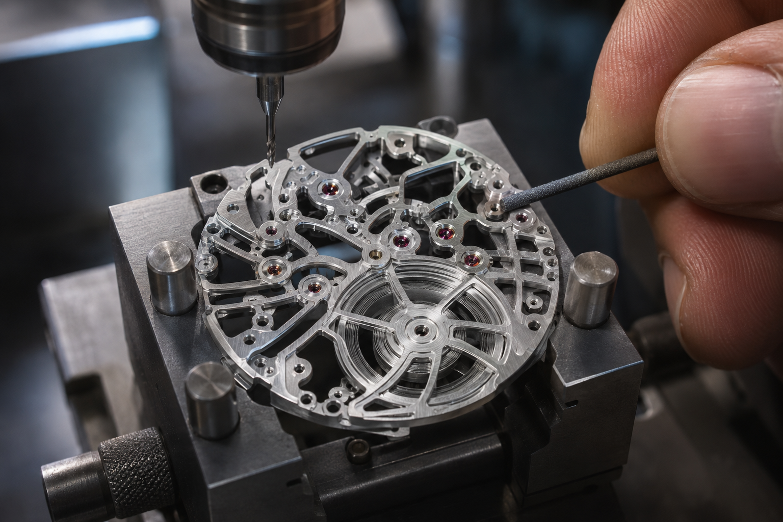 CNC-gefrästes Werkteil der Craftsman II bei der anschließenden Handfinissierung