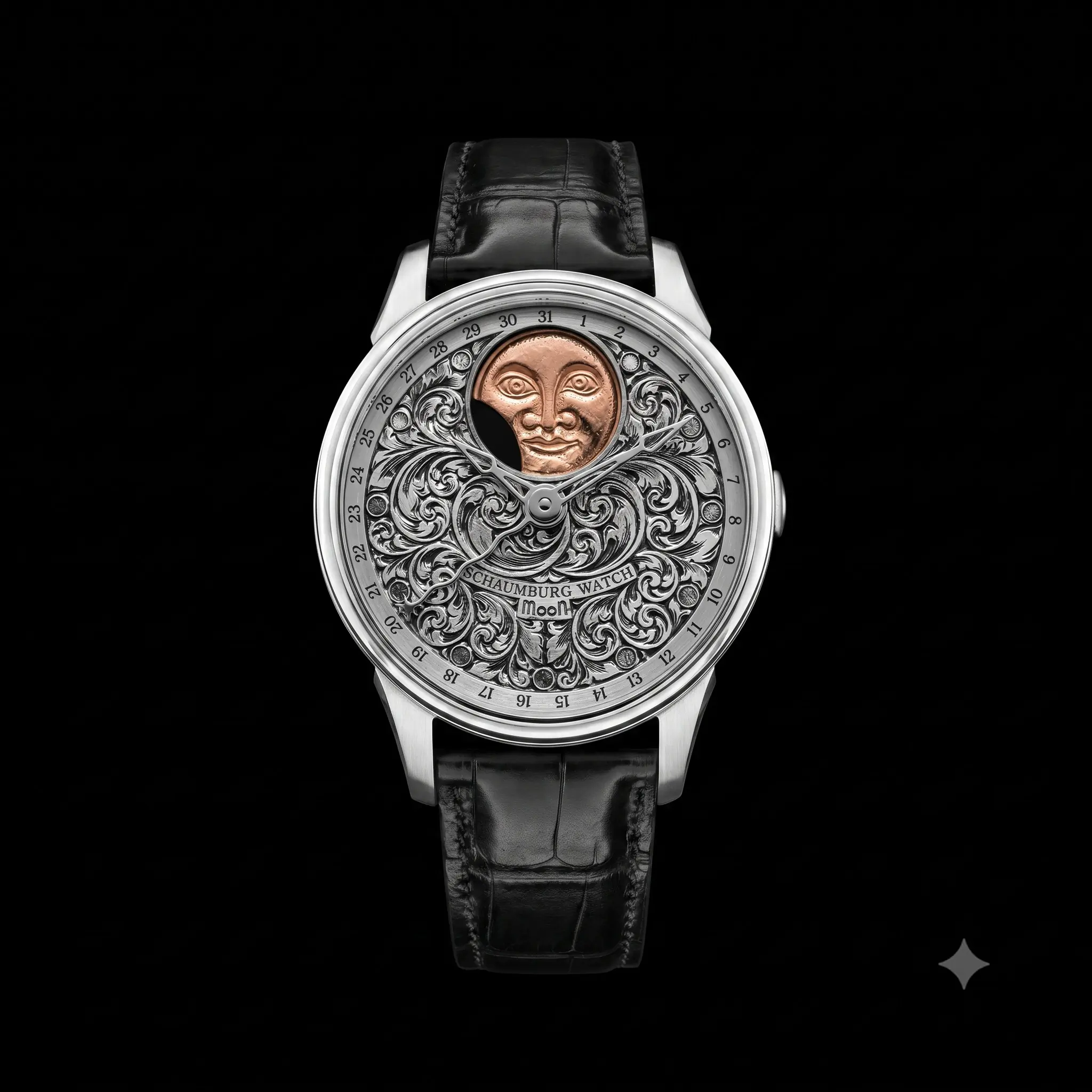Fertige MooN HANDMADE Edition 16 mit handgraviertem Zifferblatt