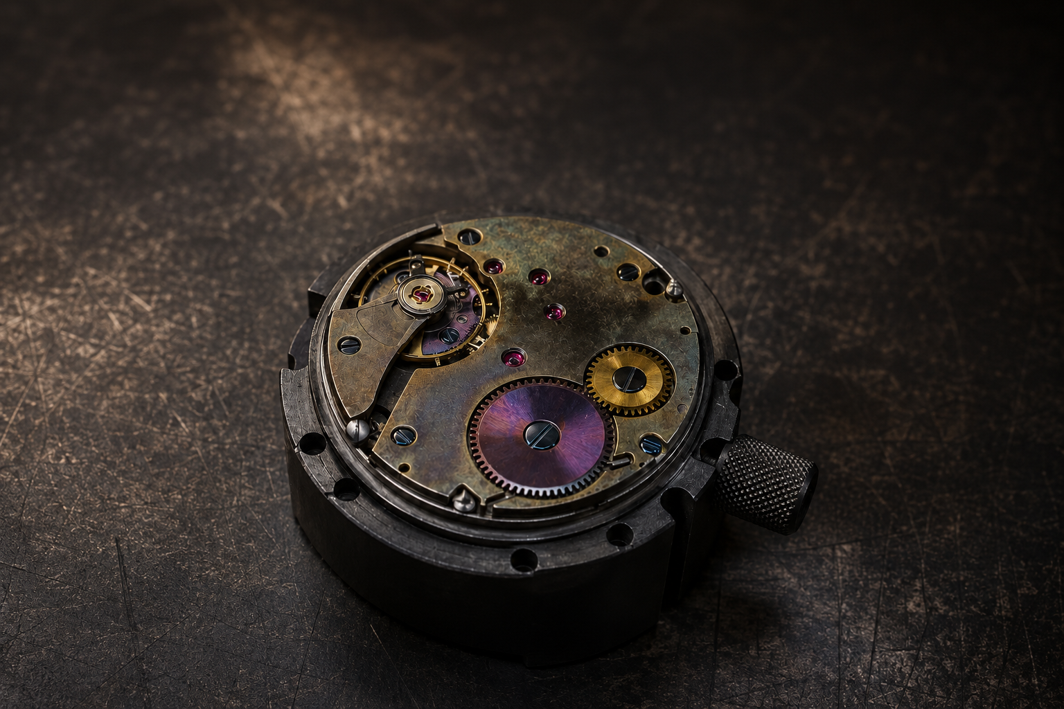 SteamPunk-Uhr ohne Werkzeuge in der Werkstattansicht